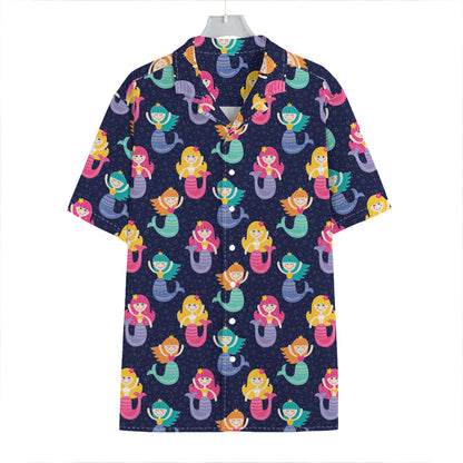 Colorful Mermaid Pattern Print Hawaiian Shirt
