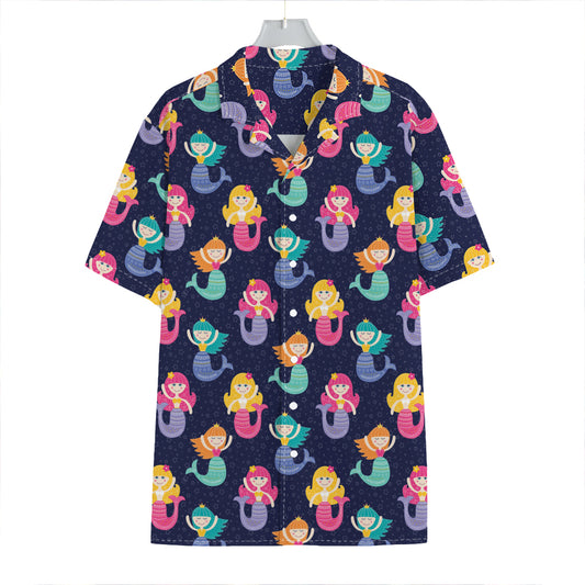 Colorful Mermaid Pattern Print Hawaiian Shirt