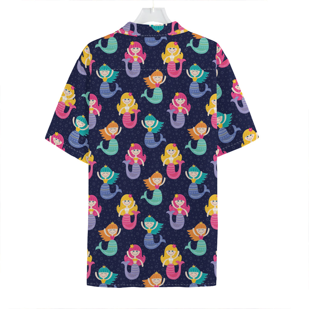 Colorful Mermaid Pattern Print Hawaiian Shirt