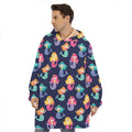 Colorful Mermaid Pattern Print Hoodie Blanket