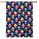 Colorful Mermaid Pattern Print House Flag