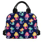 Colorful Mermaid Pattern Print Insulated Lunch Bag
