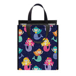 Colorful Mermaid Pattern Print Insulated Lunch Tote