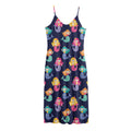 Colorful Mermaid Pattern Print Jersey Midi Cami Dress