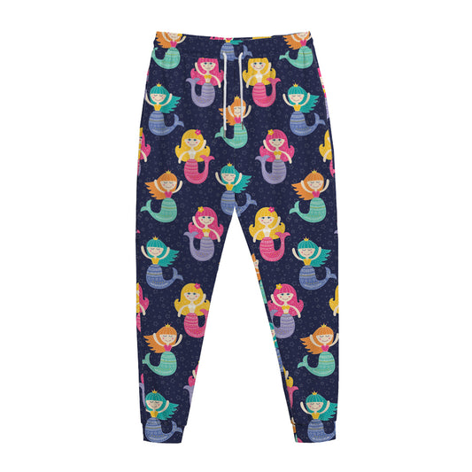 Colorful Mermaid Pattern Print Jogger Pants