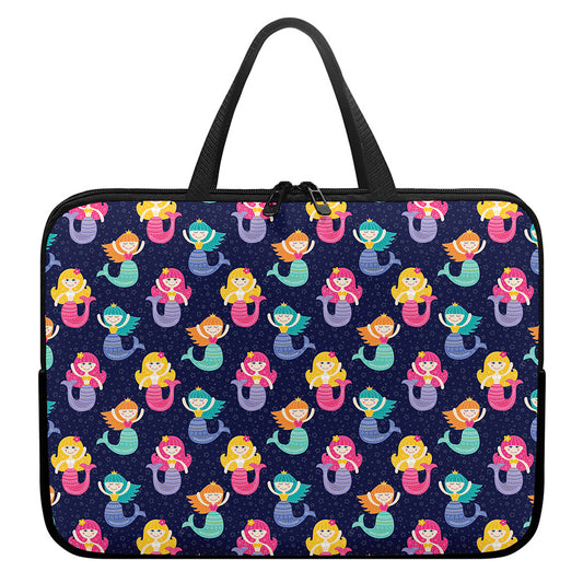 Colorful Mermaid Pattern Print Laptop Sleeve With Handle