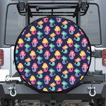 Colorful Mermaid Pattern Print Leather Spare Tire Cover