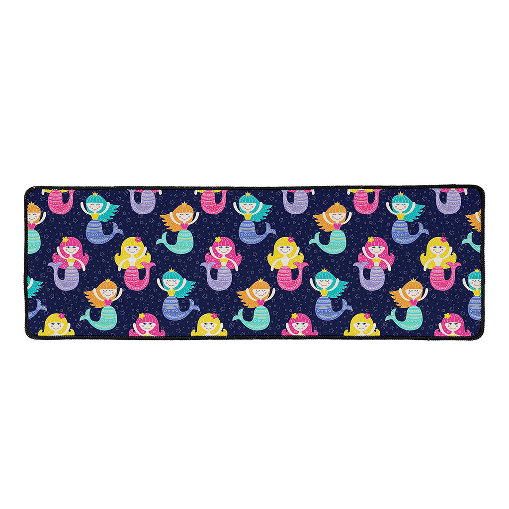 Colorful Mermaid Pattern Print Long Kitchen Mat