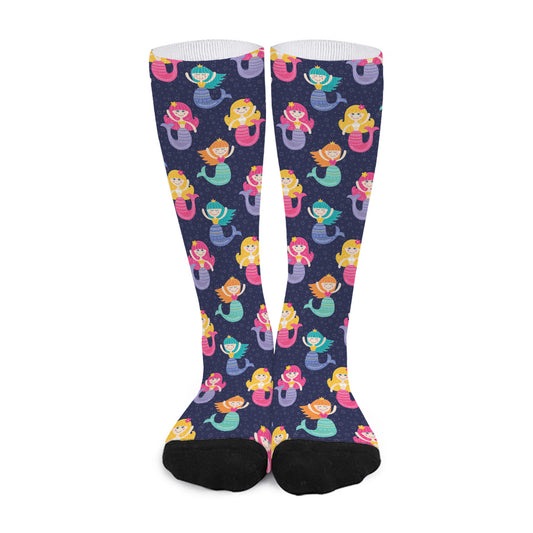 Colorful Mermaid Pattern Print Long Socks