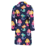 Colorful Mermaid Pattern Print Men's Bathrobe