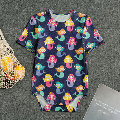 Colorful Mermaid Pattern Print Men's Bodysuit