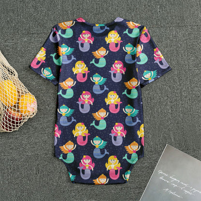 Colorful Mermaid Pattern Print Men's Bodysuit