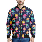 Colorful Mermaid Pattern Print Men's Bomber Jacket