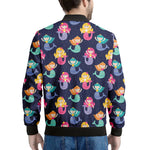 Colorful Mermaid Pattern Print Men's Bomber Jacket