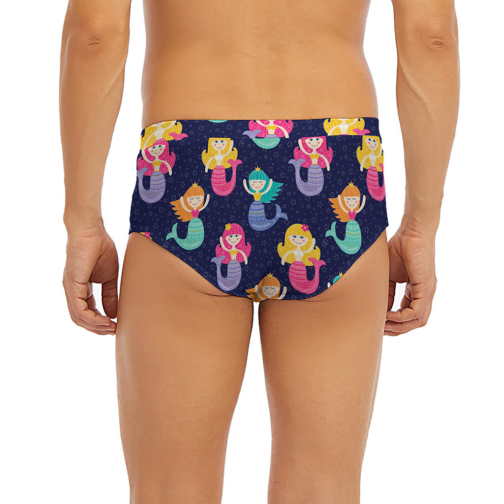 Colorful Mermaid Pattern Print Men's Briefs