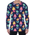 Colorful Mermaid Pattern Print Men's Long Sleeve T-Shirt