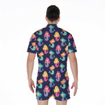 Colorful Mermaid Pattern Print Men's Rompers