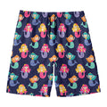 Colorful Mermaid Pattern Print Men's Swim Trunks