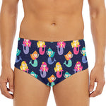 Colorful Mermaid Pattern Print Men's Triangle Swim Briefs