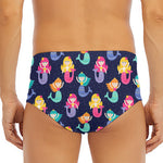 Colorful Mermaid Pattern Print Men's Triangle Swim Briefs