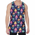 Colorful Mermaid Pattern Print Men's Velvet Tank Top