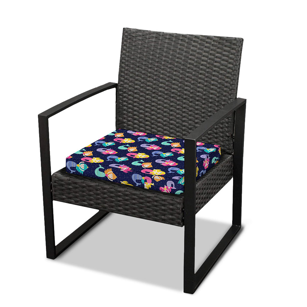 Colorful Mermaid Pattern Print Outdoor Seat Cushion Cover