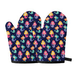 Colorful Mermaid Pattern Print Oven Mitts