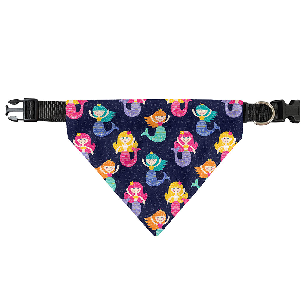 Colorful Mermaid Pattern Print Over The Collar Dog Bandana