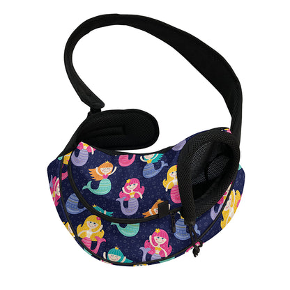 Colorful Mermaid Pattern Print Pet Sling Carrier