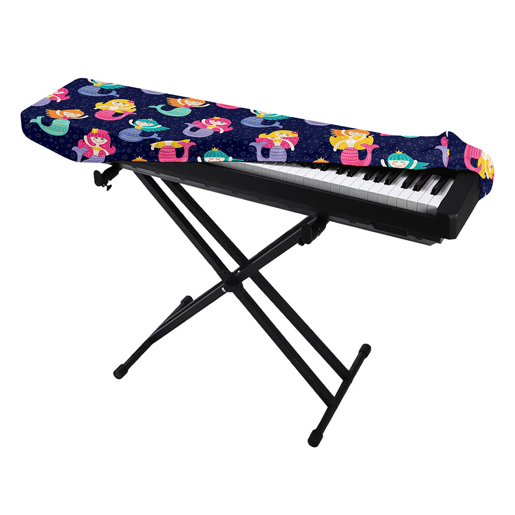 Colorful Mermaid Pattern Print Piano Keyboard Cover
