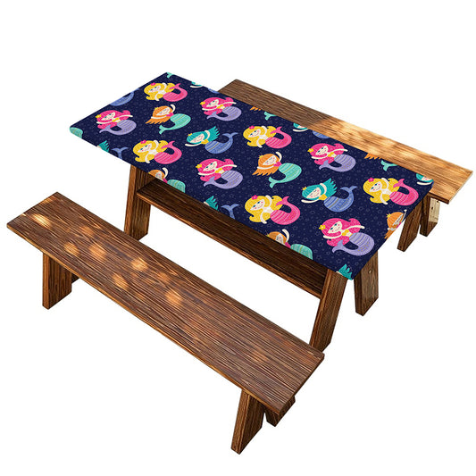 Colorful Mermaid Pattern Print Picnic Table Cover