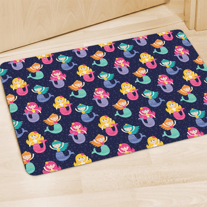 Colorful Mermaid Pattern Print Polyester Doormat