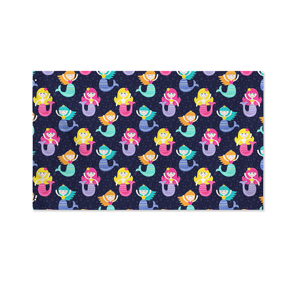 Colorful Mermaid Pattern Print Polyester Flag