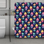 Colorful Mermaid Pattern Print Polyester Shower Curtain