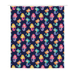 Colorful Mermaid Pattern Print Polyester Shower Curtain