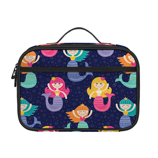 Colorful Mermaid Pattern Print Portable Lunch Bag