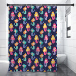 Colorful Mermaid Pattern Print Premium Shower Curtain