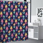 Colorful Mermaid Pattern Print Premium Shower Curtain