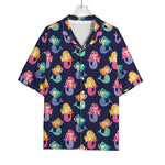 Colorful Mermaid Pattern Print Rayon Hawaiian Shirt