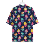 Colorful Mermaid Pattern Print Rayon Hawaiian Shirt