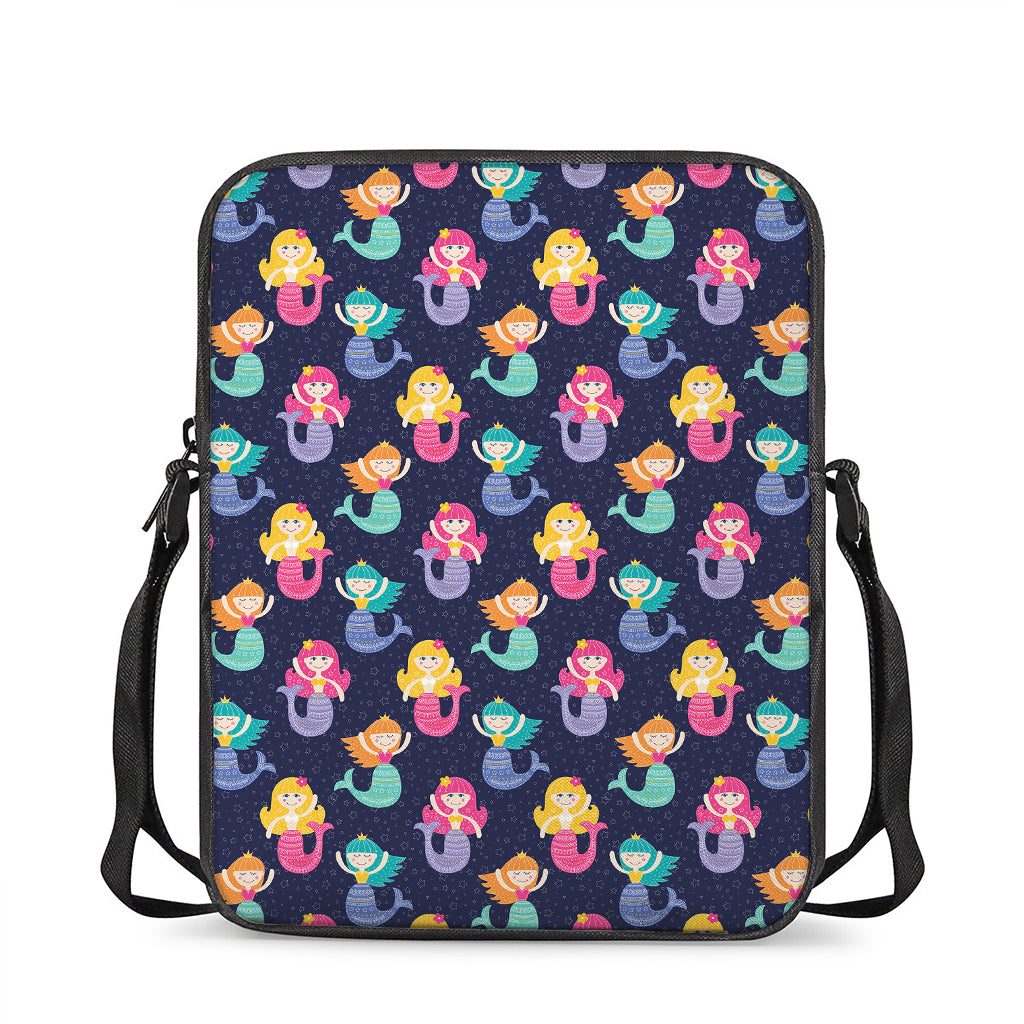 Colorful Mermaid Pattern Print Rectangular Crossbody Bag