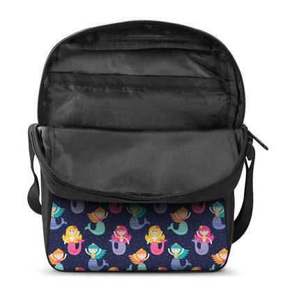 Colorful Mermaid Pattern Print Rectangular Crossbody Bag