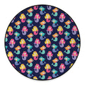 Colorful Mermaid Pattern Print Round Floor Mat