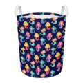 Colorful Mermaid Pattern Print Round Laundry Basket