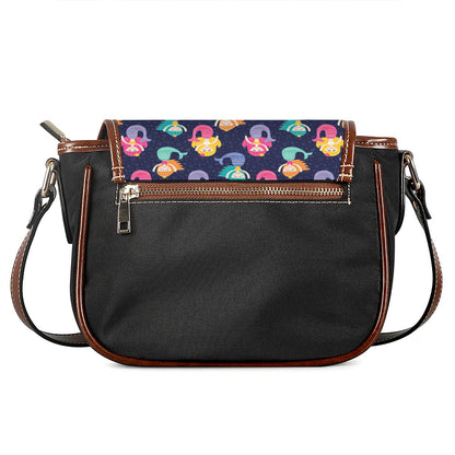 Colorful Mermaid Pattern Print Saddle Bag