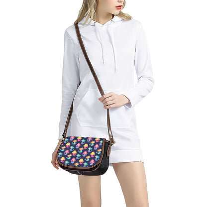 Colorful Mermaid Pattern Print Saddle Bag