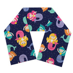 Colorful Mermaid Pattern Print Scarf