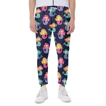 Colorful Mermaid Pattern Print Scuba Joggers