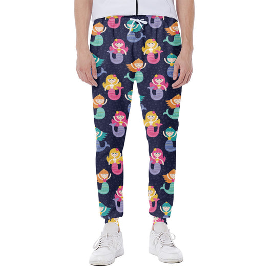 Colorful Mermaid Pattern Print Scuba Joggers