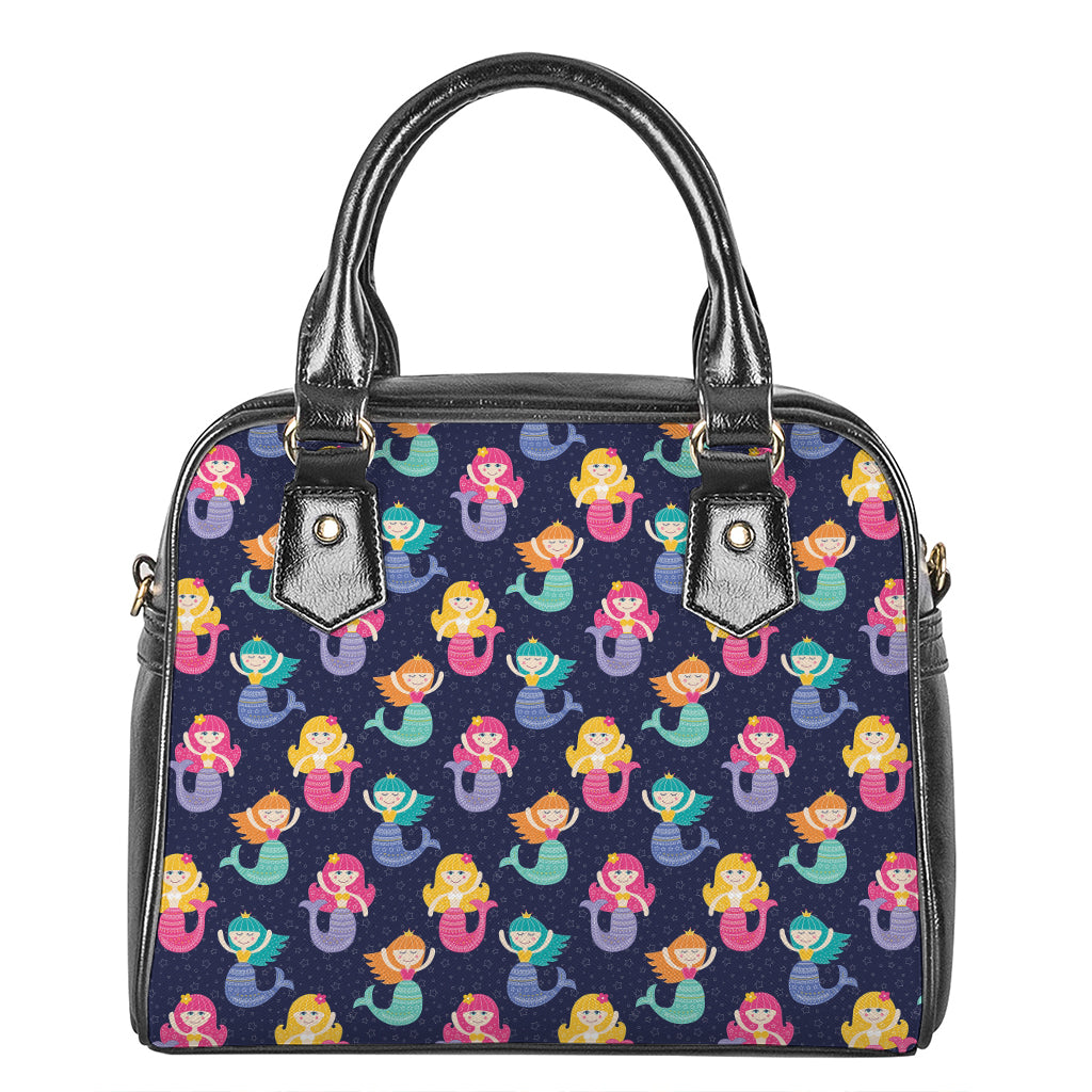 Colorful Mermaid Pattern Print Shoulder Handbag